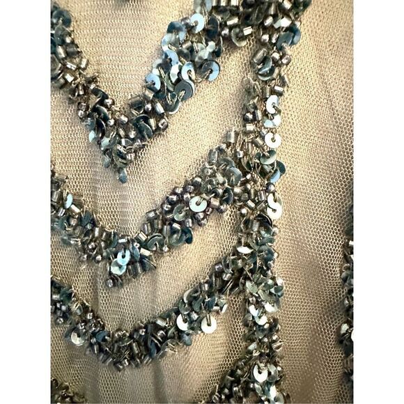 NWT Adrianna Papell Plus size Sequined V-Neck Sheath Dress in Pewter Silver.  Si - Picture 5 of 10